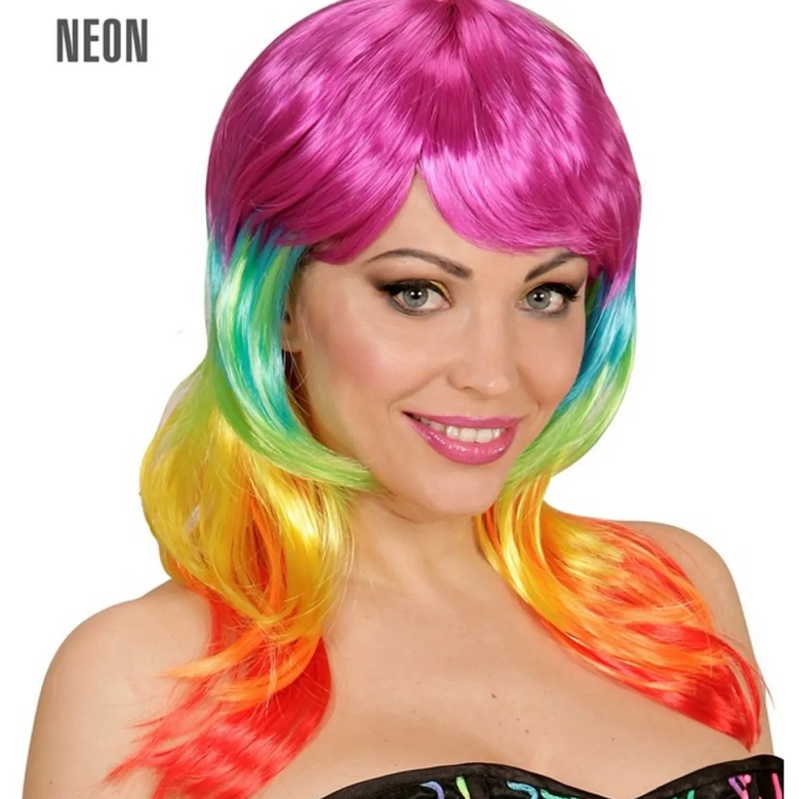 Neon Paryk Regnbue