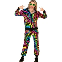 Neon Regnbue 80'er Træningsdragt Kostume