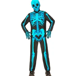 Neon Skelet Børnekostume Turkis