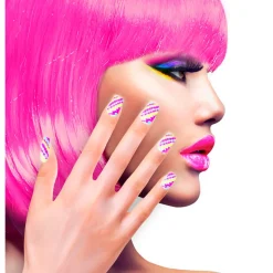 Neon Striber Negle Pink