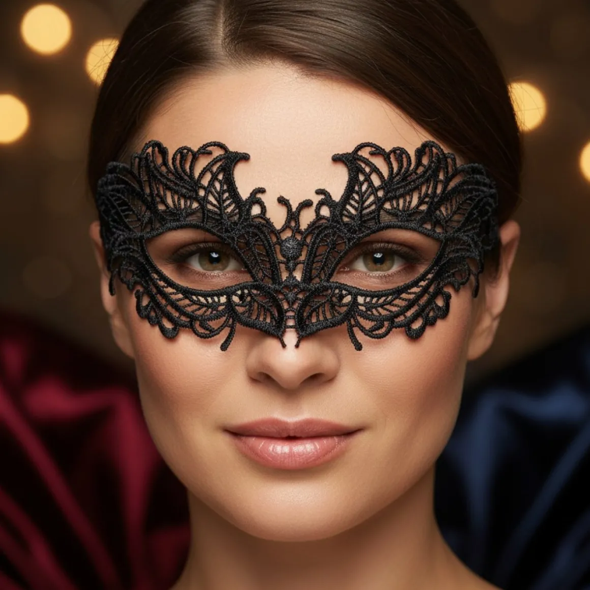 Noir Maskerade Øjenmaske Sort