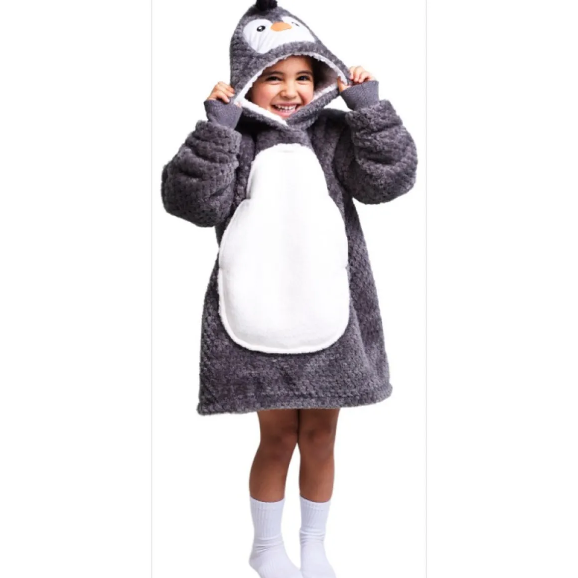 Noxxiez® Pingvin Tæppehoodie Til Børn