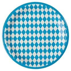 Oktoberfest Paptallerkener Blå/Hvid