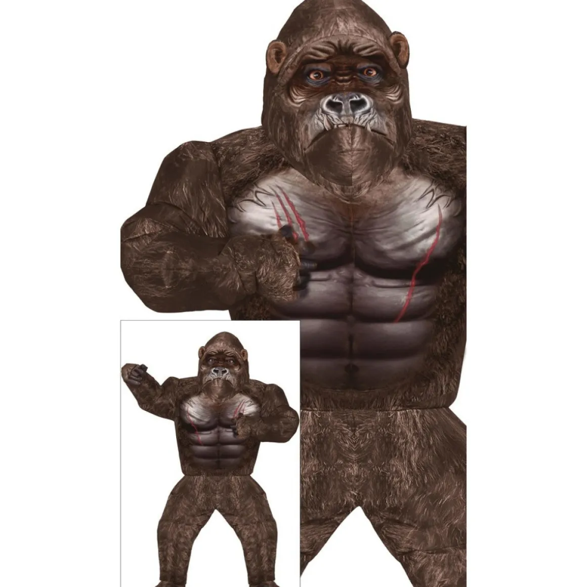 Oppustelig Gorilla Kostume Brun