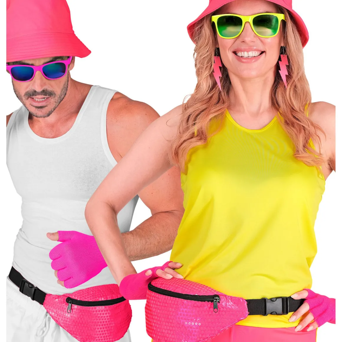 Paillet Bæltetaske Neonpink
