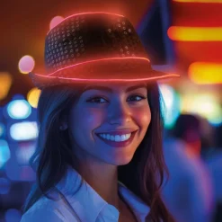 Paillet LED Fedora Blå