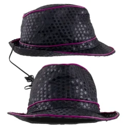 Paillet LED Fedora Blå