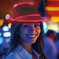 Paillet LED Fedora Blå