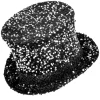 Paillet Tophat Sort/Sølv