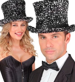 Paillet Tophat Sort/Sølv