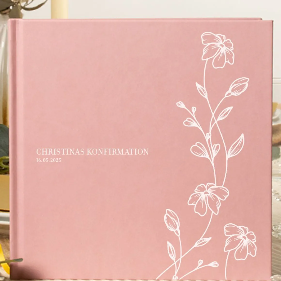 Personlig Konfirmationsgæstebog Petal Perfection