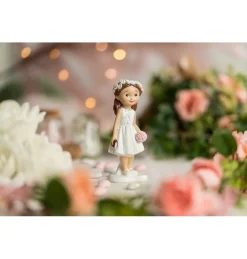 Pige Med Blomsterkrans Kagetopper Hvid
