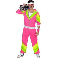 Pink 80'er Træningdragt Kostume