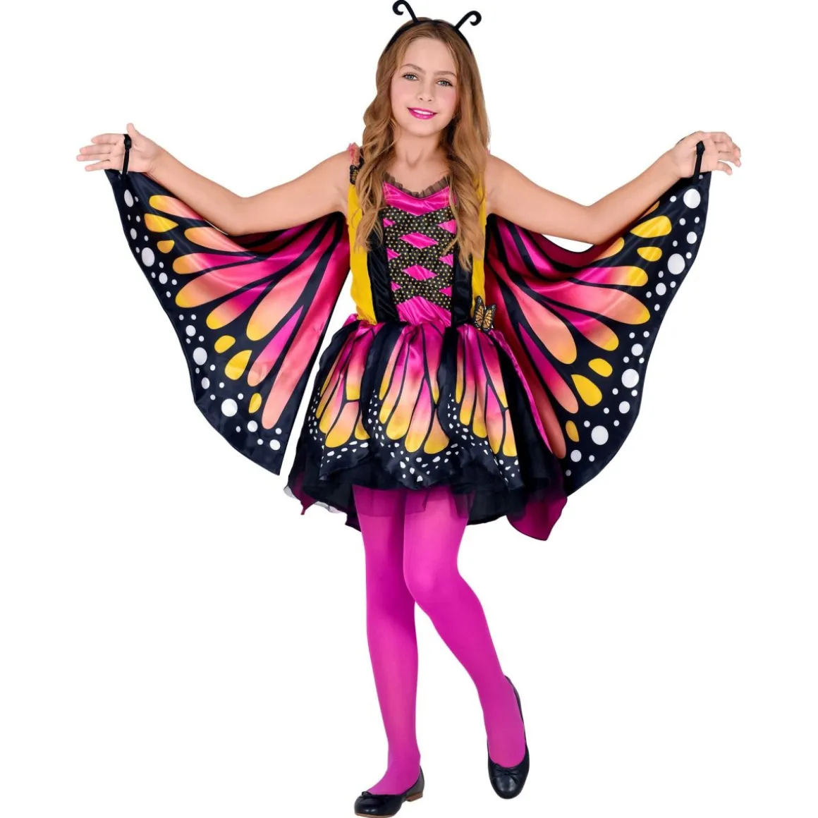 Pink Sommerfugl Børnekostume