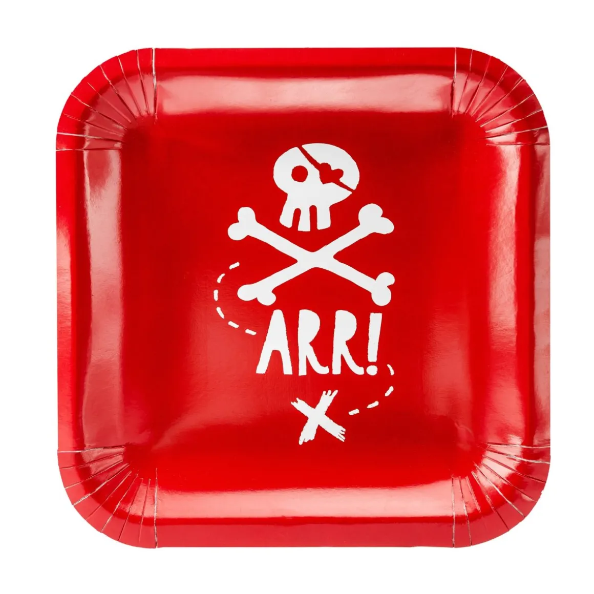 Piratfest Paptallerkener Rød