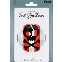 Pirat Folieballon Rød/Hvid