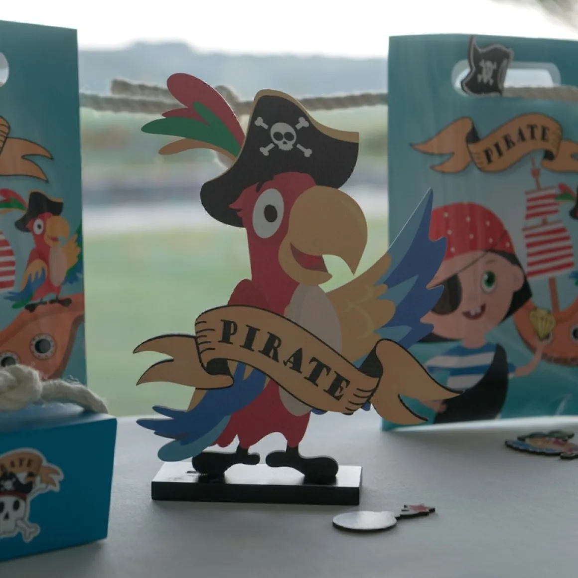 Pirat Papegøje Bordpynt Figur