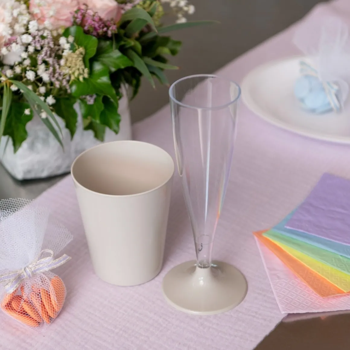 Plast Champagneglas Mintgrøn