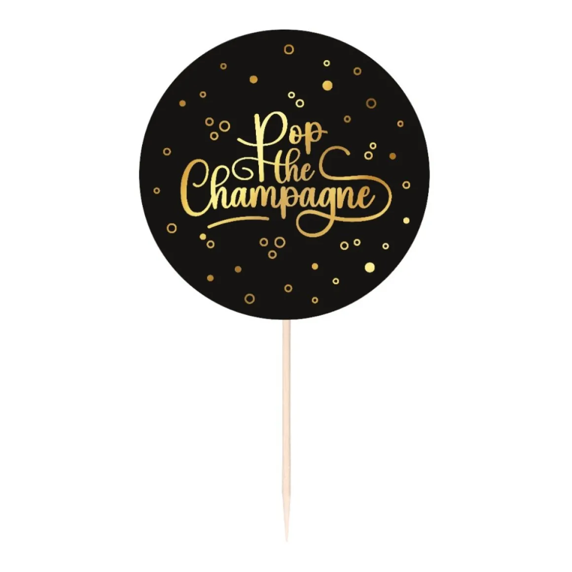 Pop the Champagne Kagepinde Sort/Guld