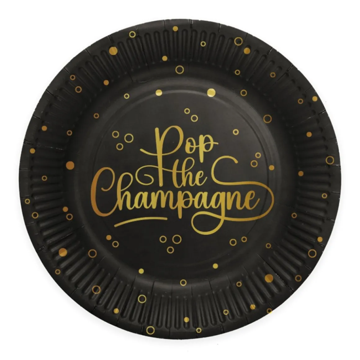 Pop the Champagne Paptallerkener Sort/Guld