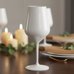 Premium Plastik Vinglas Hvid