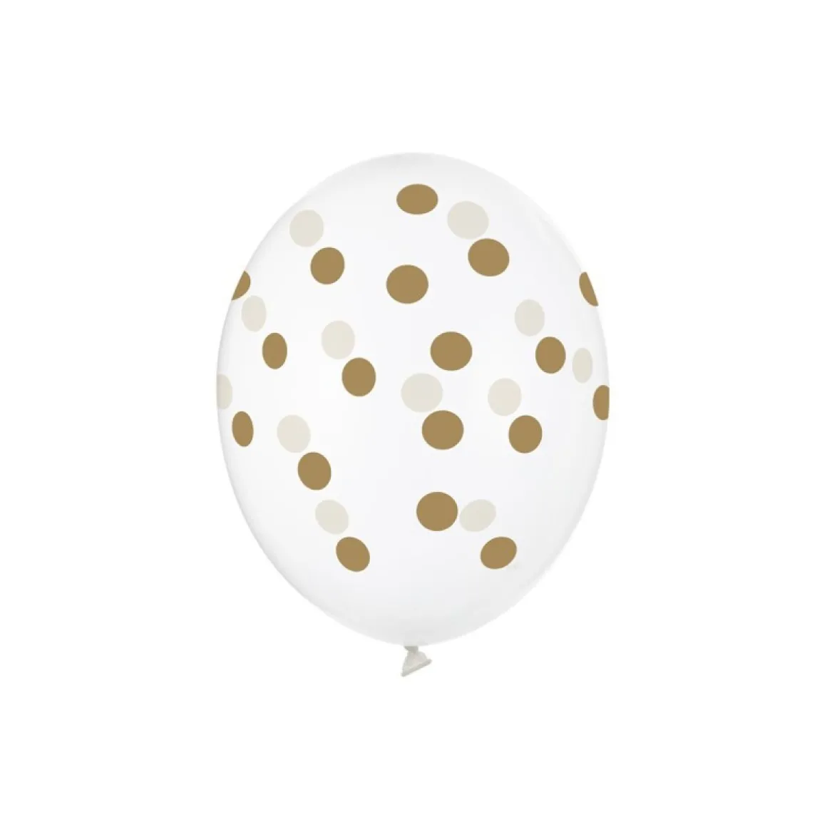 Prikkede Latexballoner Klar/Guld