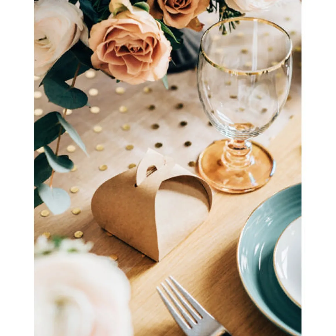 Prikket Organza Bordløber Guld