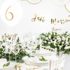 Prikket Organza Bordløber Guld