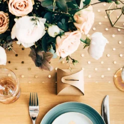 Prikket Organza Bordløber Guld