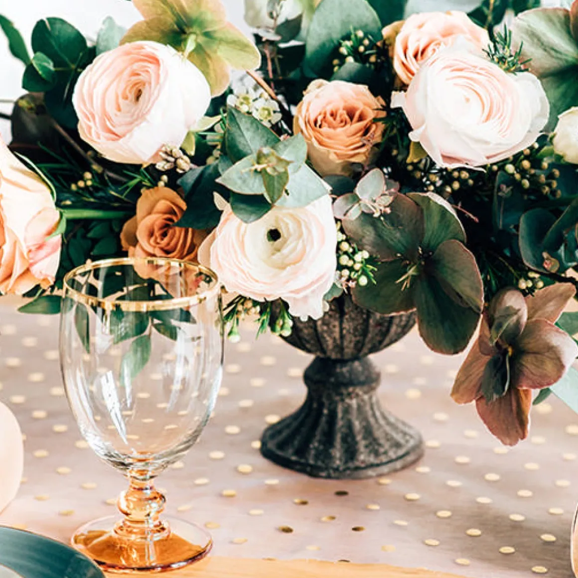 Prikket Organza Bordløber Guld