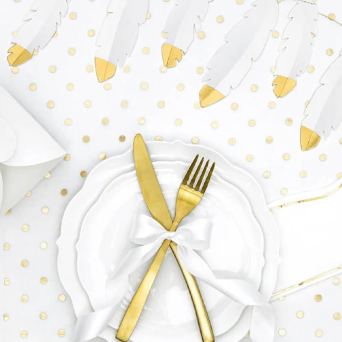 Prikket Organza Bordløber Guld