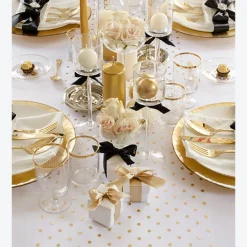 Prikket Organza Bordløber Guld