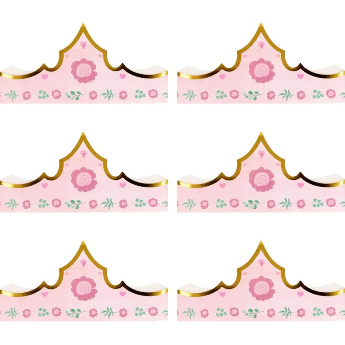 Prinsesse Party Tiaraer Lyserød/Guld