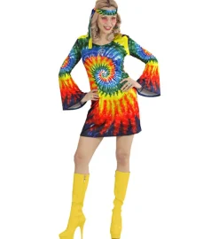 Psykedelisk Hippiekjole Kostume