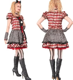 Psyko Harlekin Dukke Kostume