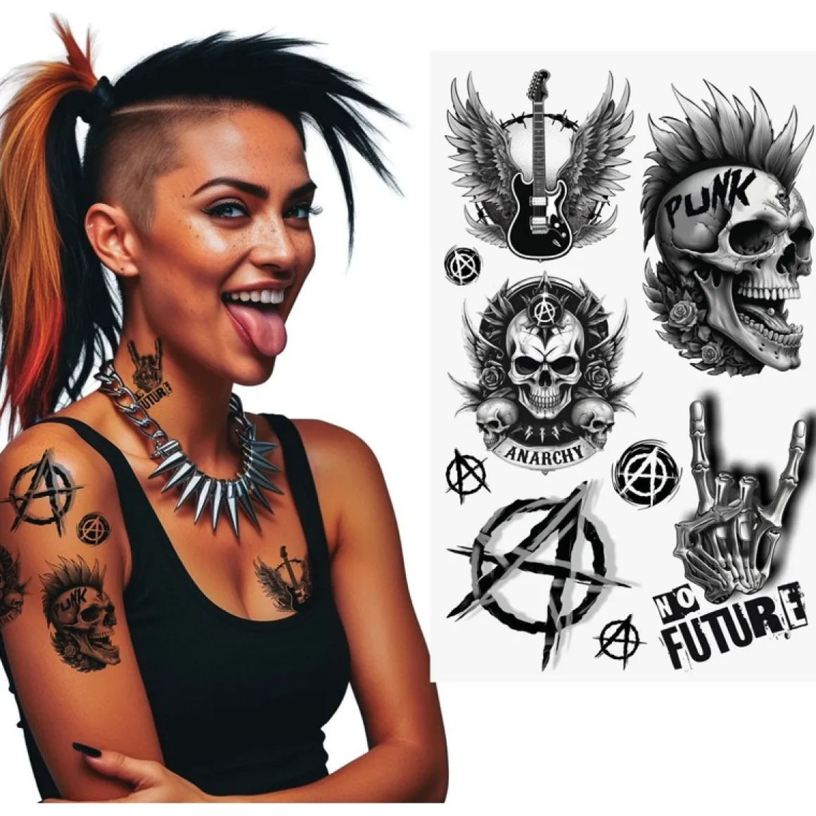 Punk Falske Tatoveringer