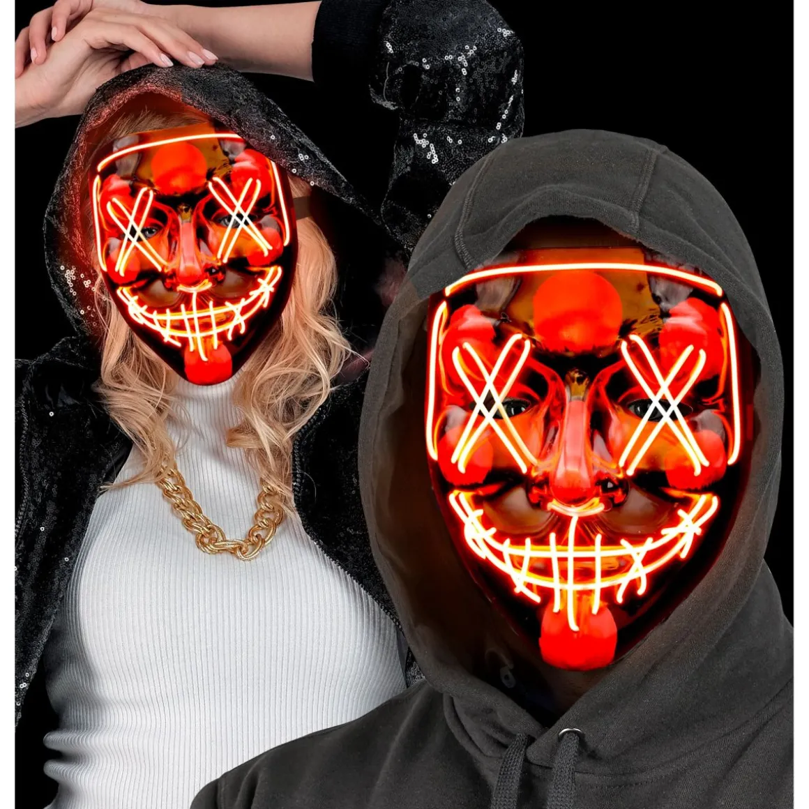 Purge LED Maske Rød