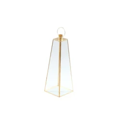 Pyramide Lanterne Glas Guld