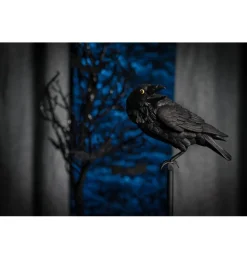 Ravn Skulptur Sort