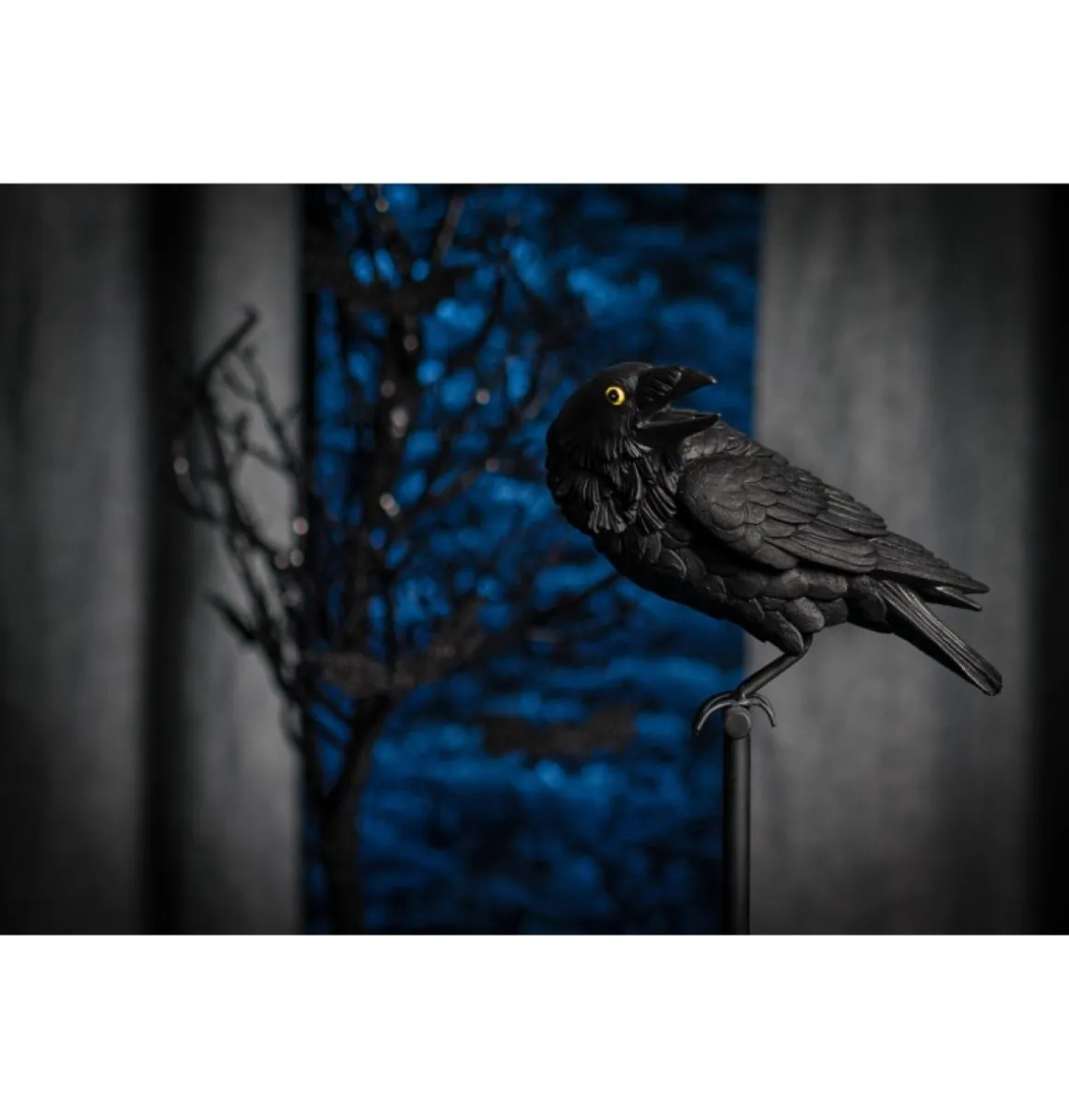 Ravn Skulptur Sort