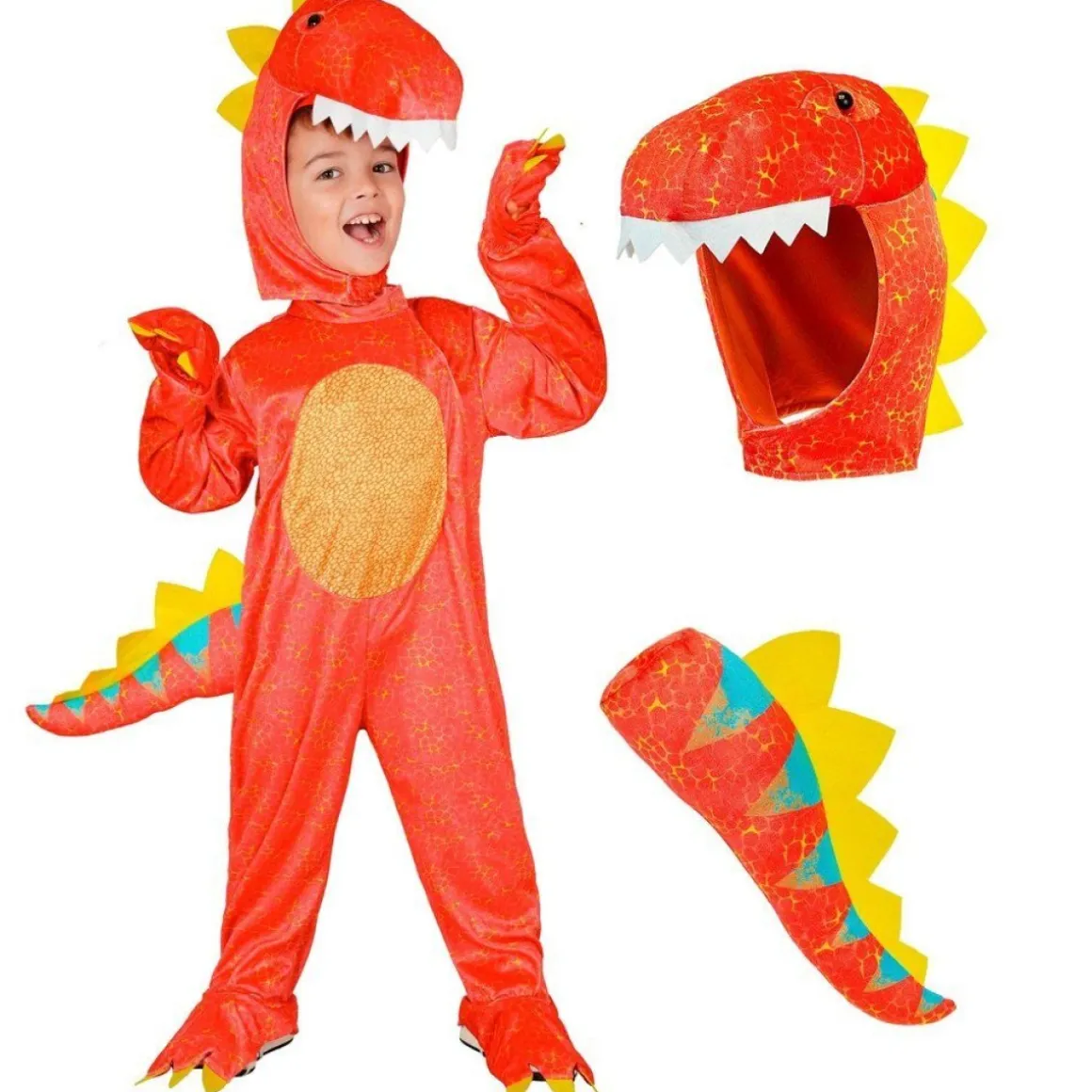 Rød Dinosaur Børnekostume