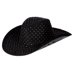 Rhinsten Cowboyhat Sort