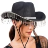 Rhinsten Cowboyhat Sort