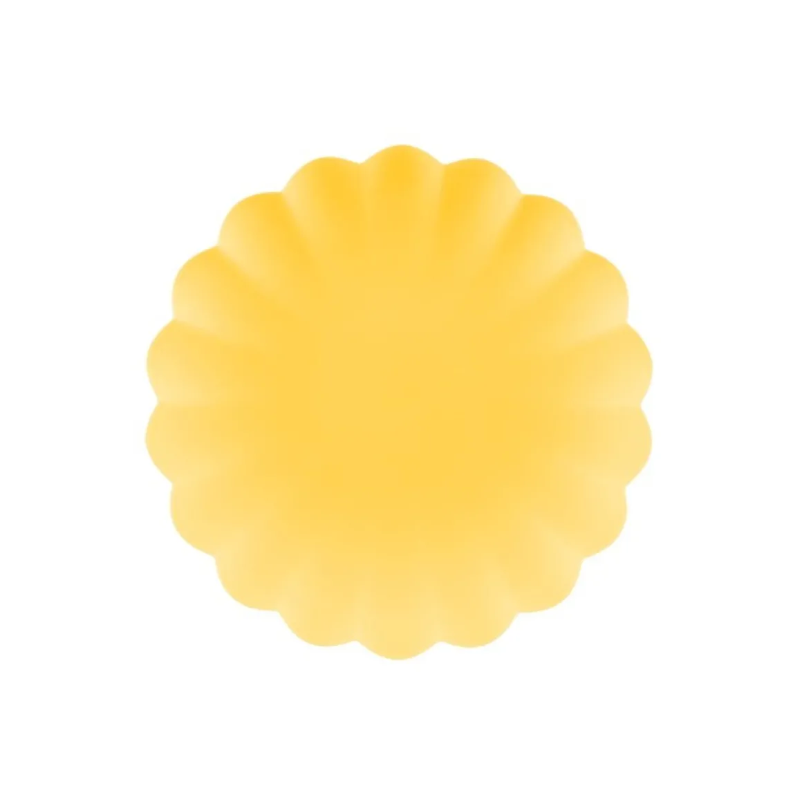 Riflede Plasttallerkener Gul