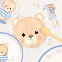 1 Års Bjørn Kagelys Blå