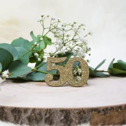 50 Års Bordkonfetti Guld