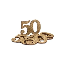 50 Års Bordkonfetti Guld