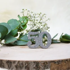 50 Års Bordkonfetti Sølv
