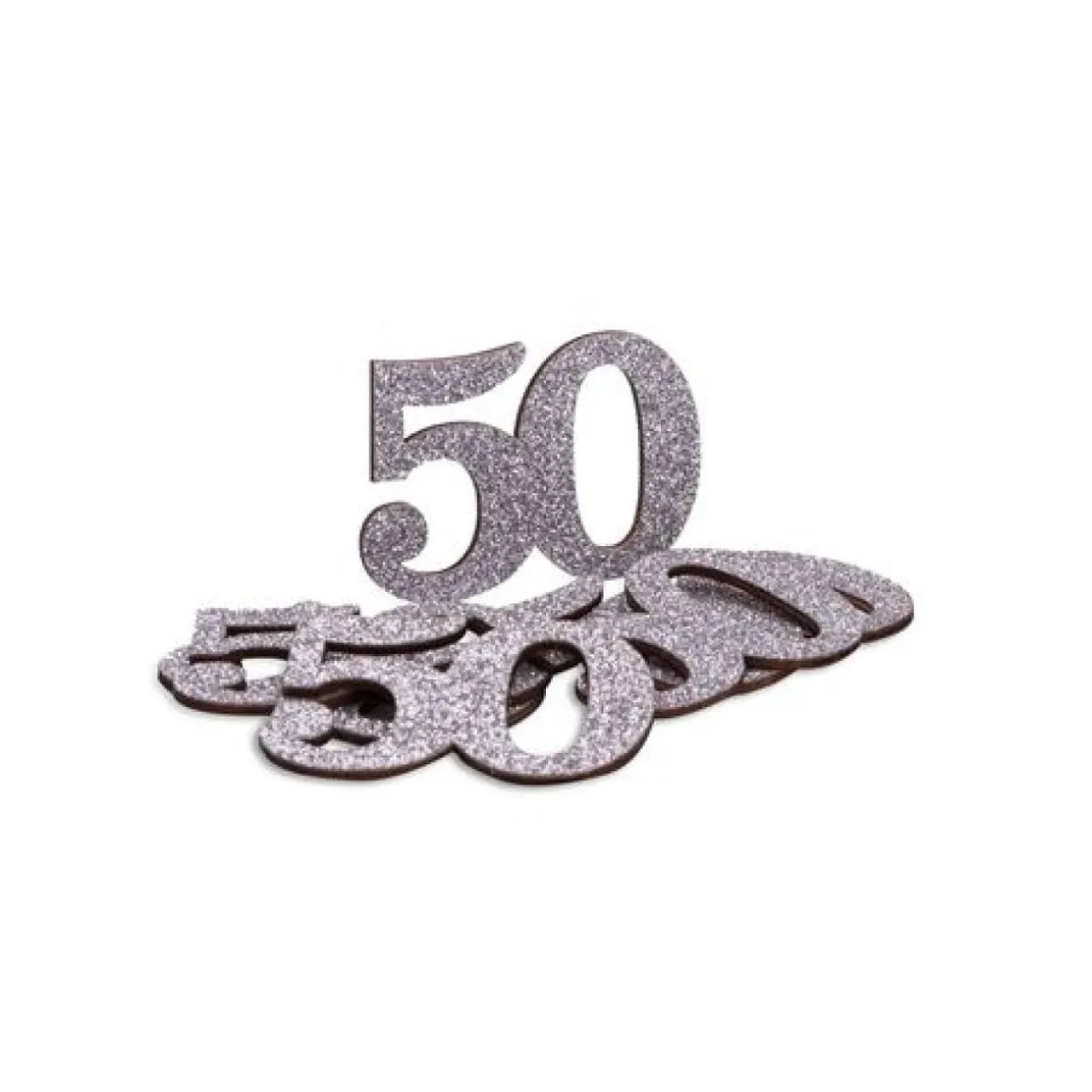 50 Års Bordkonfetti Sølv