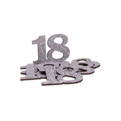 18 Års Bordkonfetti Sølv